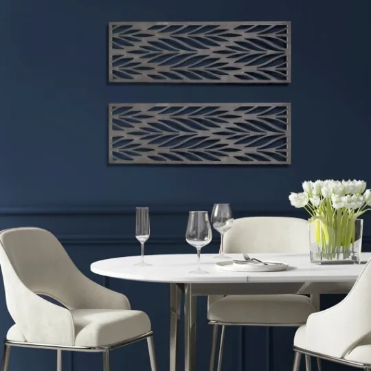 Kirkland's Home Silver Madison Park Florian Wall Plaques, Set Of 2- Wall Plaques