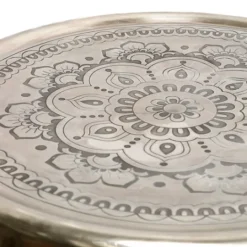 Kirkland's Home Silver Mandala Hairpin Accent Table- Accent & End Tables
