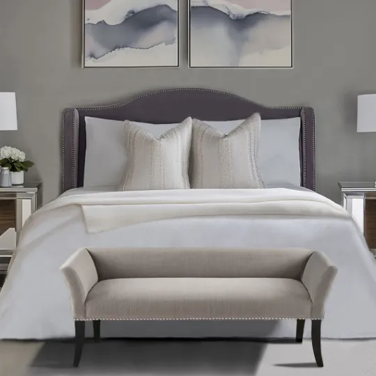 Kirkland's Home Silver Melinda Accent Bench- Benches & Ottomans