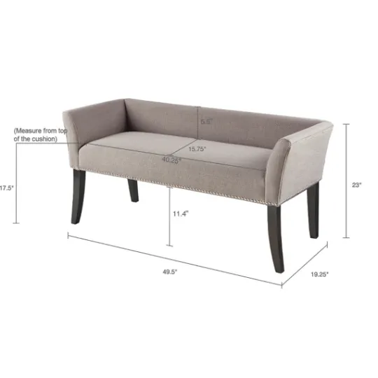 Kirkland's Home Silver Melinda Accent Bench- Benches & Ottomans