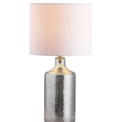 Kirkland's Home Silver Mercury Glass Cylinder Table Lamp- Table Lamps