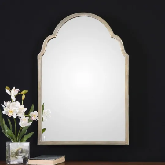 Kirkland's Home Silver Metal Arched Mirror- Framed Mirrors