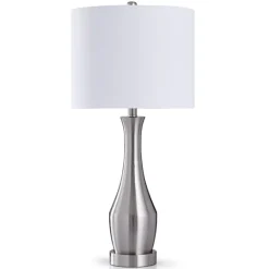 Kirkland's Home Silver Metal Taper Table Lamp- Table Lamps