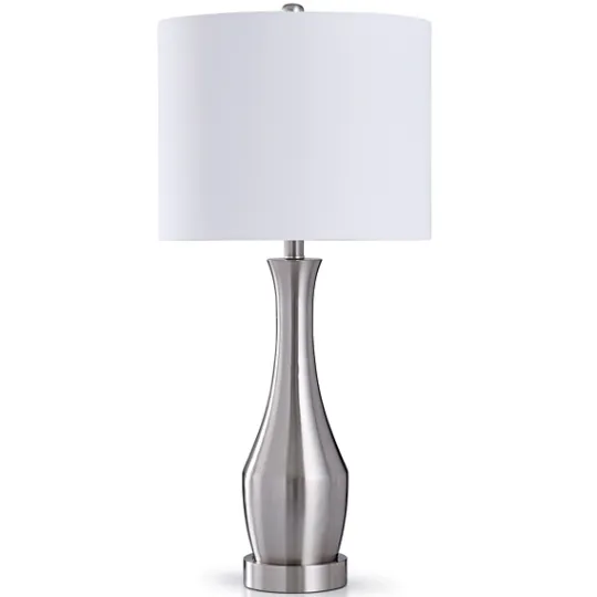 Kirkland's Home Silver Metal Taper Table Lamp- Table Lamps