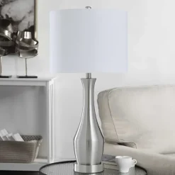Kirkland's Home Silver Metal Taper Table Lamp- Table Lamps