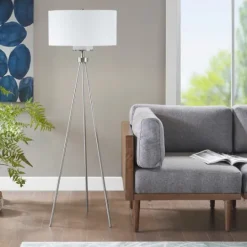 Kirkland's Home Silver Metal Tripod Floor Lamp- Floor Lamps