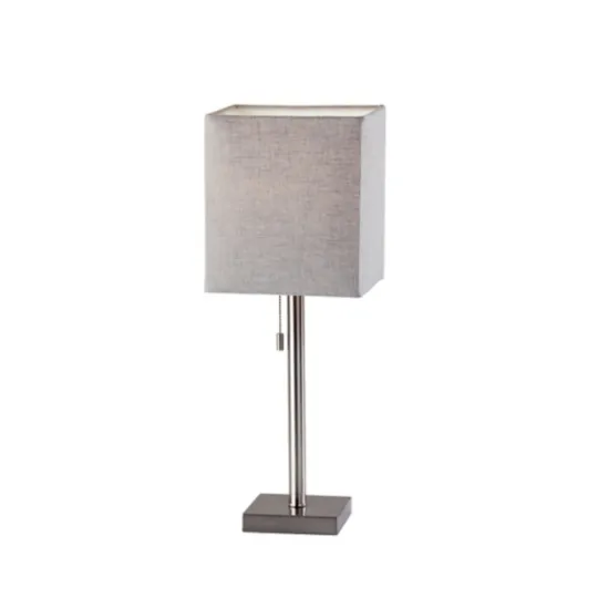 Kirkland's Home Silver Monochrome Square Table Lamp- Table Lamps