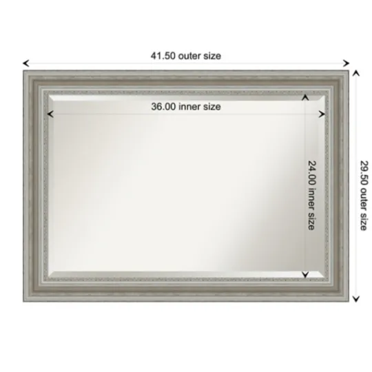 Kirkland's Home Silver Patina Scallop Framed Mirror, 41.5X29.5 In.- Decorative Mirrors