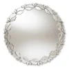 Kirkland's Home Silver Petal Leaf Round Wood Frame Wall Mirror- Decorative Mirrors