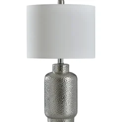 Kirkland's Home Silver Selena Hammered Table Lamp- Table Lamps