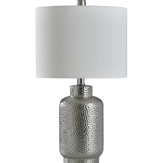 Kirkland's Home Silver Selena Hammered Table Lamp- Table Lamps