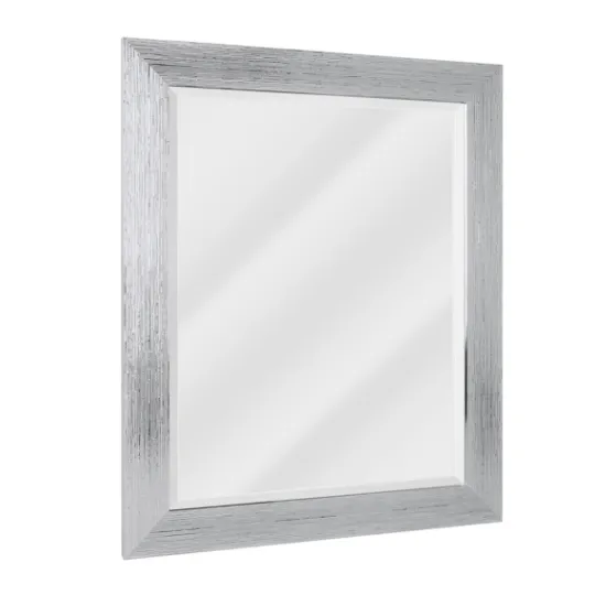 Kirkland's Home Silver Textured Chrome Framed Wall Mirror- Framed Mirrors