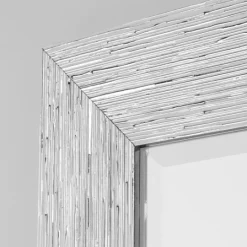 Kirkland's Home Silver Textured Chrome Framed Wall Mirror- Framed Mirrors