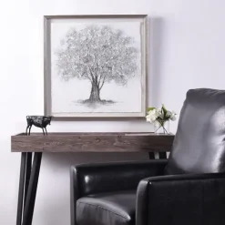 Kirkland's Home Silver Tree Rice Paper Framed Art Print- Framed Art