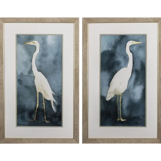 Kirkland's Home Simple Egret 2-Pc. Framed Wall Art Set- Framed Art