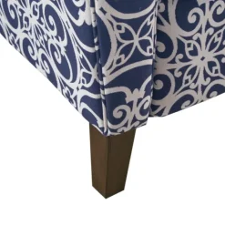 Kirkland's Home Sky Blue Fretwork Upholstered High Back Recliner- Accent Chairs