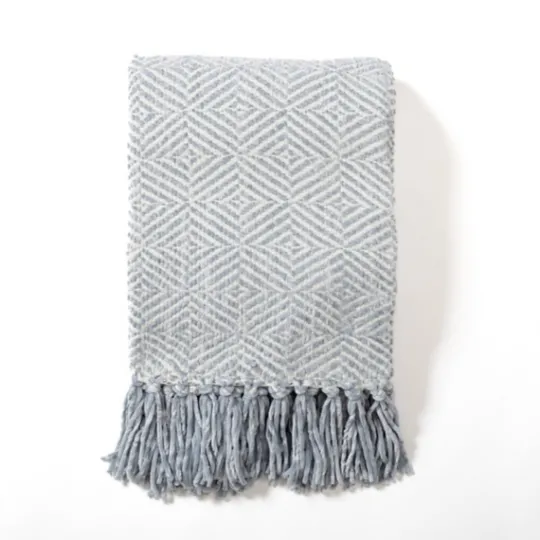 Kirkland's Home Sky Diamond Chenille Throw- Blankets & Throws