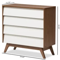 Kirkland's Home Slant Two-Tone Walnut 4-Drawer Chest- Dressers & Chests