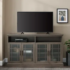 Kirkland's Home Slate Glass Door Classic Tv Stand- Tv Stands & Media Consoles