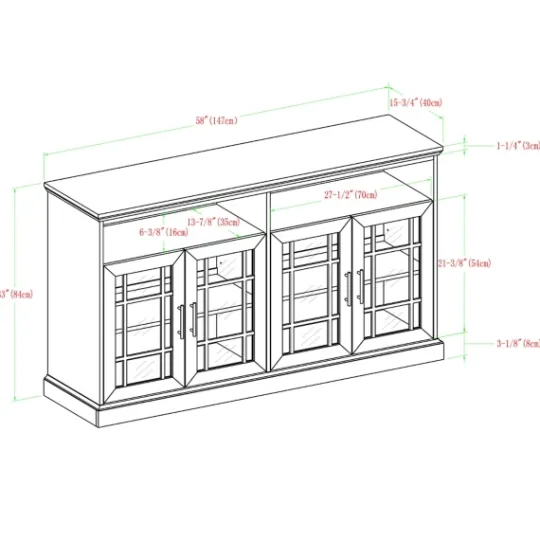 Kirkland's Home Slate Glass Door Classic Tv Stand- Tv Stands & Media Consoles