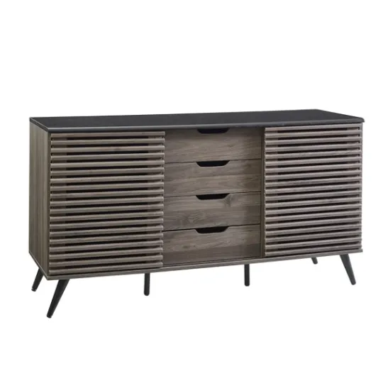 Kirkland's Home Slate Slatted 4-Drawer Cabinet- Cabinets & Sideboards