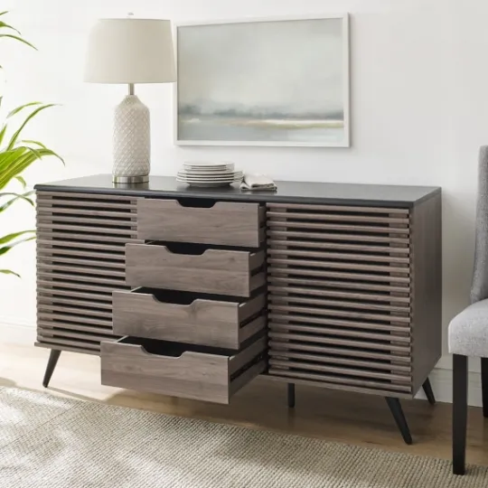 Kirkland's Home Slate Slatted 4-Drawer Cabinet- Cabinets & Sideboards