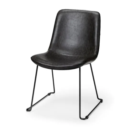 Kirkland's Home Slate Vegan Leather Bucket Dining Chairs, Set Of 2- Dining Chairs