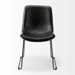 Kirkland's Home Slate Vegan Leather Bucket Dining Chairs, Set Of 2- Dining Chairs