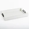 Kirkland's Home Slatted Wood & Metal Handles Tray- Decorative Trays