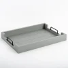 Kirkland's Home Slatted Wood & Metal Handles Tray- Decorative Trays