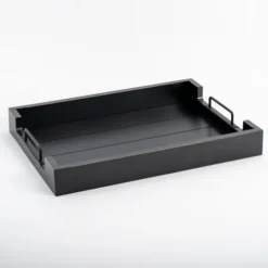 Kirkland's Home Slatted Wood & Metal Handles Tray- Decorative Trays