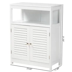 Kirkland's Home Slatted Wood Bathroom Cabinet- Bathroom Furniture