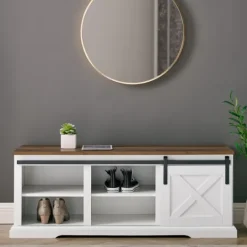 Kirkland's Home Sliding Barn Door Bench- Entryway Furniture