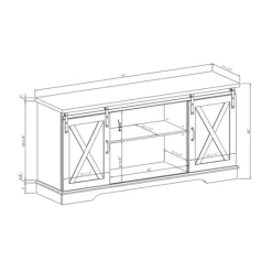 Kirkland's Home Sliding Barn Door Open Shelf Oak Tv Stand- Tv Stands & Media Consoles