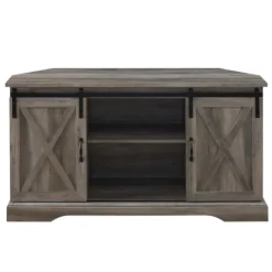 Kirkland's Home Sliding Barn Doors Corner Tv Stand- Tv Stands & Media Consoles