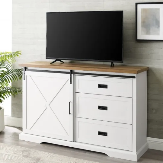 Kirkland's Home Sliding Door And 3-Drawer Sideboard- Cabinets & Sideboards