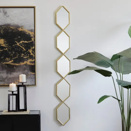 Kirkland's Home Slim Stacked Hexagons Wall Mirror- Decorative Mirrors