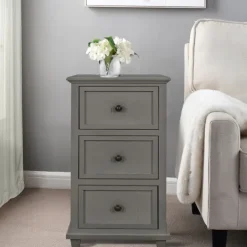 Kirkland's Home Slim Wooden 3-Drawer Side Table- Accent & End Tables