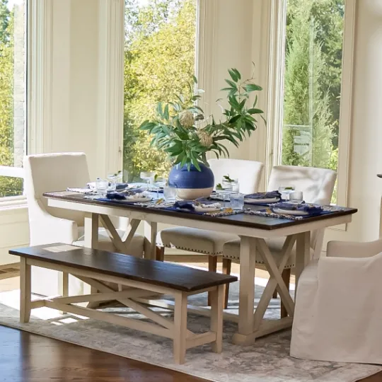 Kirkland's Home Slipcover Track Arm Dining Chair- Dining Chairs
