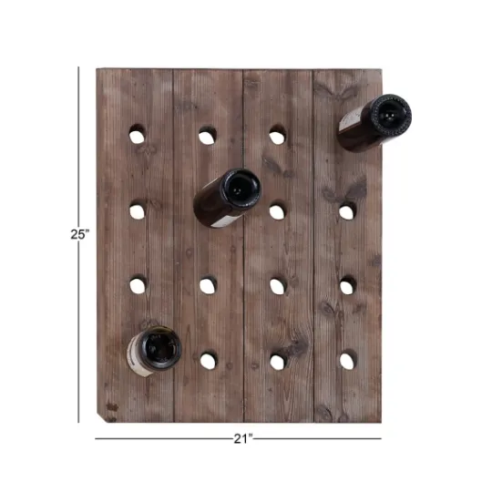 Kirkland's Home Small Rustic Barn Wood Wine Bottle Holder- Decorative Accents