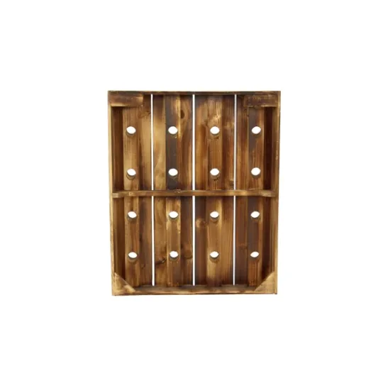 Kirkland's Home Small Rustic Barn Wood Wine Bottle Holder- Decorative Accents