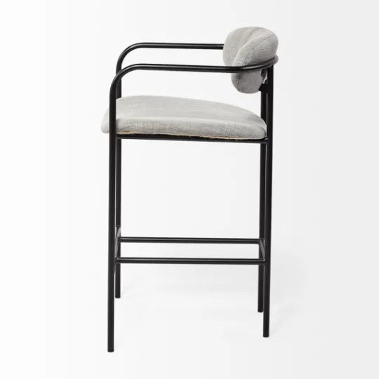 Kirkland's Home Smoke Arm Rest Upholstered Counter Stool- Bar Stools & Counter Height Stools