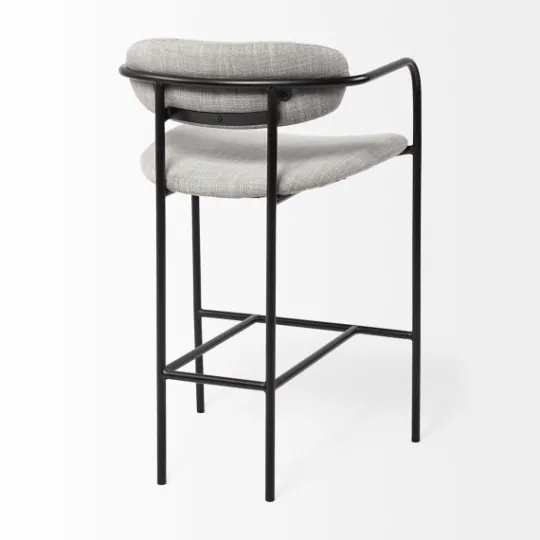 Kirkland's Home Smoke Arm Rest Upholstered Counter Stool- Bar Stools & Counter Height Stools