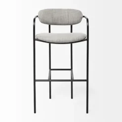 Kirkland's Home Smoke Arm Rest Upholstered Bar Stool- Bar Stools & Counter Height Stools
