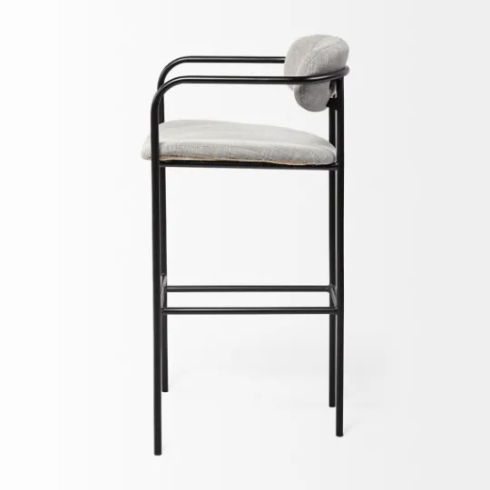 Kirkland's Home Smoke Arm Rest Upholstered Bar Stool- Bar Stools & Counter Height Stools