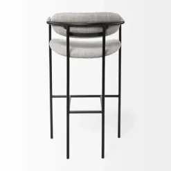 Kirkland's Home Smoke Arm Rest Upholstered Bar Stool- Bar Stools & Counter Height Stools