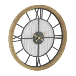Kirkland's Home Smoke Gray Vintage Matte Mesh Wall Clock- Clocks