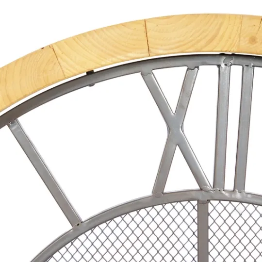 Kirkland's Home Smoke Gray Vintage Matte Mesh Wall Clock- Clocks