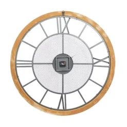 Kirkland's Home Smoke Gray Vintage Matte Mesh Wall Clock- Clocks