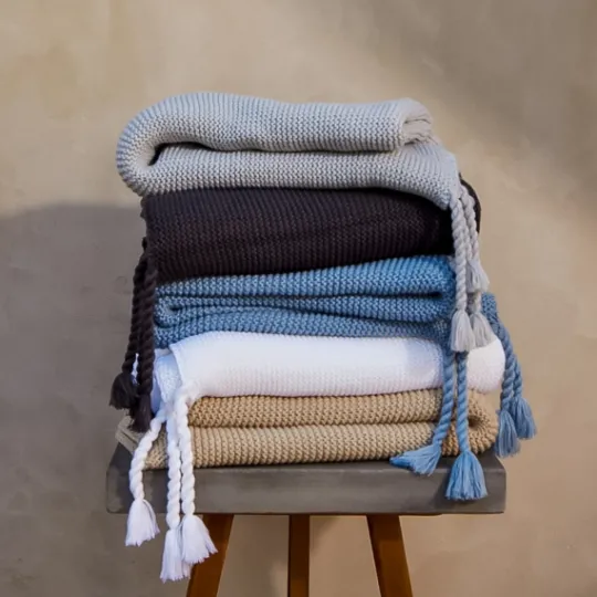 Kirkland's Home Smoke Spring Knit Throw Blanket- Blankets & Throws